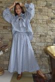 Nonni Gingham Poet Blouse Denim